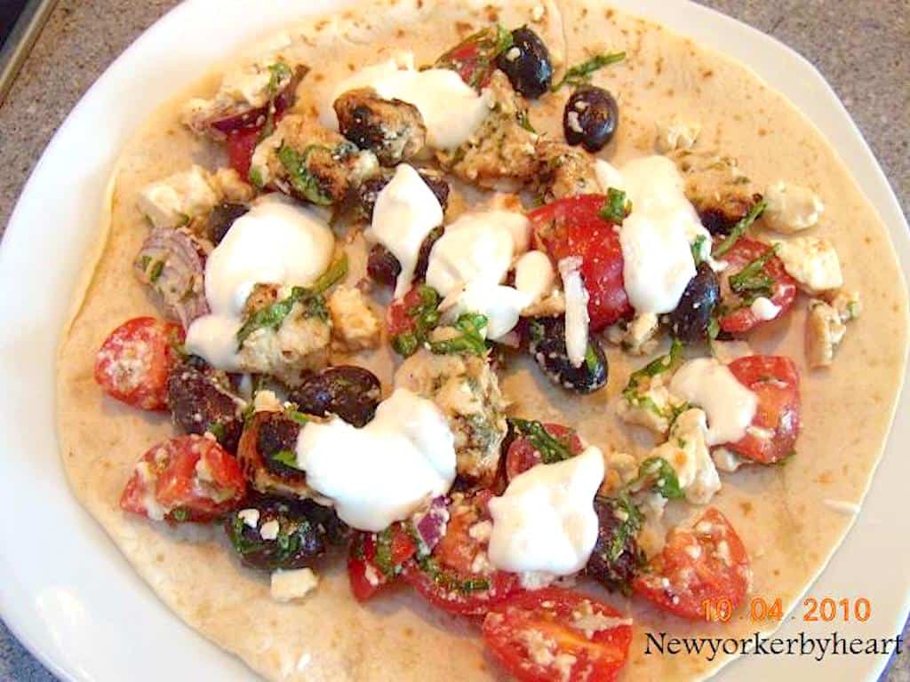 billede med græsk kylling a la souvlaki