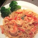 billede til pasta med tigerrejer og tomater