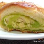 Kringle med pistacie og kanel-:marcipanfyld